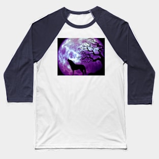 Purple wolf Baseball T-Shirt